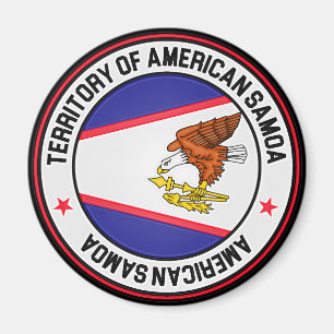 Imã Emblema redondo de Samoa Americanas