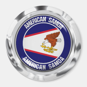 Imã Emblema redondo de Samoa Americanas