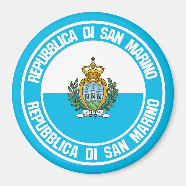 Imã Emblema redondo de San Marino (Frente)
