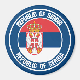 Imã Emblema redondo de Serbia