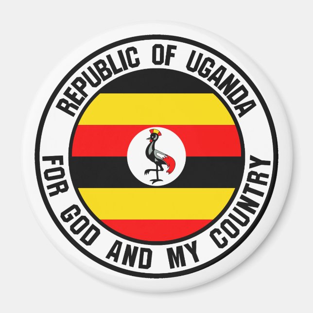 Imã Emblema Redondo de Uganda (Frente)