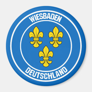 Imã Emblema redondo de Wiesbaden