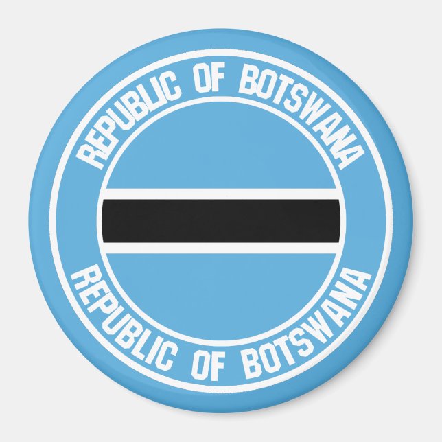 Imã Emblema Redondo do Botsuana (Frente)