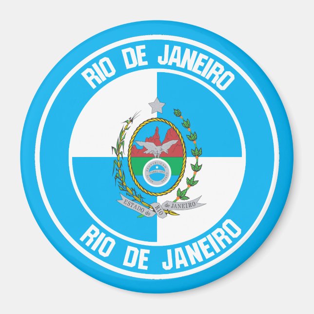 Imã Emblema redondo do Rio de Janeiro (Frente)