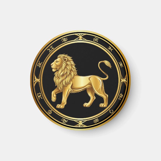 Imã Emblema Zodíaco Leão (Frente)