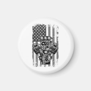 Imã Êmbolo de Carro Musculoso Antigo Bandeira American