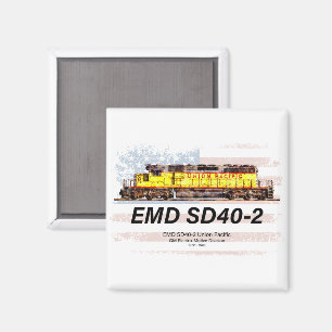 Imã EMD SD40-2 Locomotiva Diesel. bandeira americana