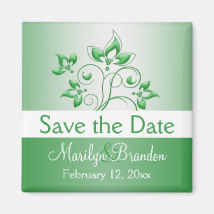 Imã Emerald Green e White Weding Favorecem Magnet