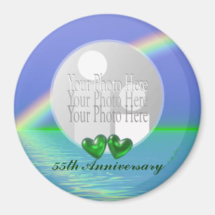 Imã Emerald Hearts do 55º aniversário para foto