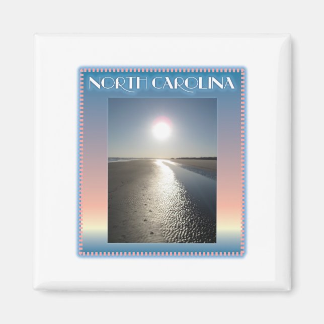 Imã Emerald Isle Beach, NC no Sunset (Frente)