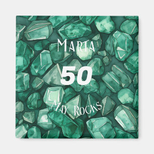 Imã Emerald-Themed May Aniversário Personalizado