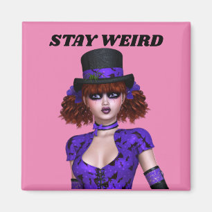 IMÃ EMO GOTHIC GIRL MAGNETS, FIQUE ESTRANHO