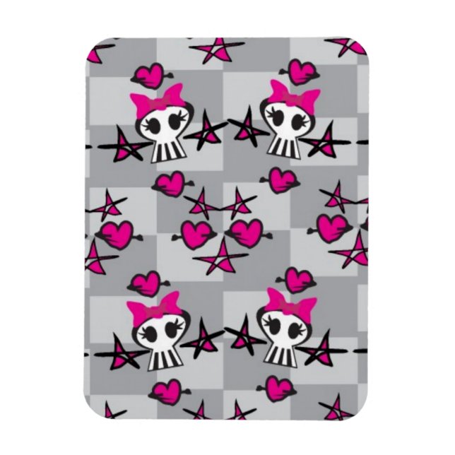 Ímã Emo Skulls Pattern (Vertical)