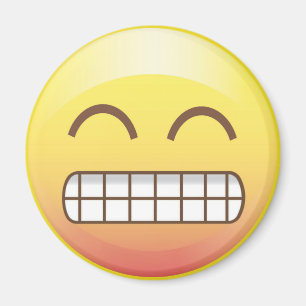 Imã Emoji Amarelo de Sorriso de Dente