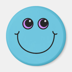 Imã Emoji azul de sorriso enfrenta