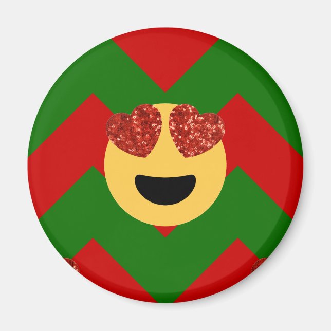 Imã emoji do coração de natal (Frente)