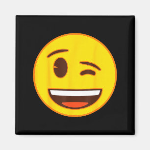 Imã Emoji Oficial Piscadela Rosto Sorriso Amarelo Pisc