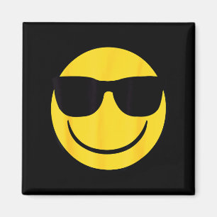 Imã Emoji Oficial Retrô Óculos de Sol Rosto Sorridente