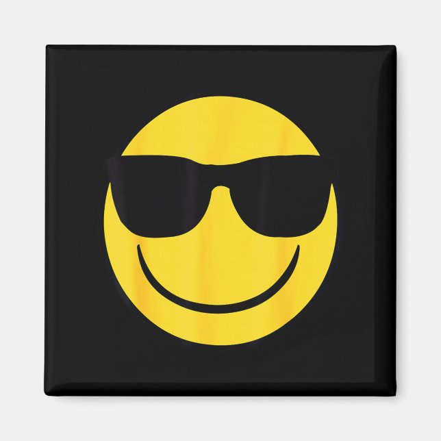 Imã Emoji Oficial Retrô Óculos de Sol Rosto Sorridente (Frente)