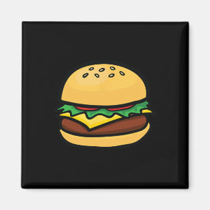 Imã Emoticon de Cheeseburger Hamburger Queijo Bbq 