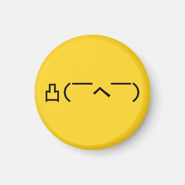 Imã Emoticon Japonês, Dedo Médio Irritado, Kaomoji (Frente)