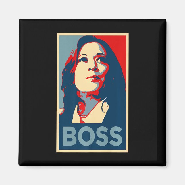 Imã Empower Boss Kamala Harris Poster 47 Rally Wo (Frente)