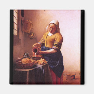 Imã Empregada doméstica do leite por Johannes Vermeer