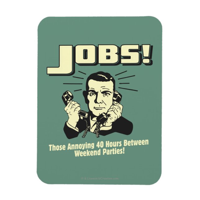 Ímã Empregos: Horas Entre Partes no Fim de Semana (Vertical)