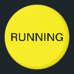 Imã Empurrando ímã amarelo mínimo para máquinas de lav<br><div class="desc">Íman mínimo de cozinha de máquina de lavar louça "em execução" com um fundo amarelo que o ajuda com a organização da cozinha. Personalize com o seu texto.</div>