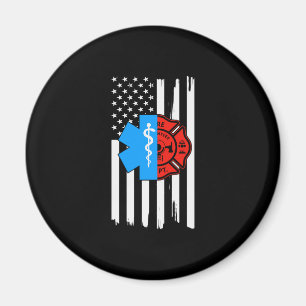 Imã Emt Bombeiro American Flag Distress.Png