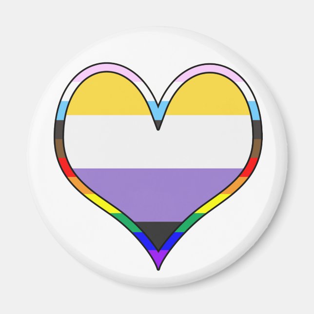 Imã Enby Pride Heart (Frente)