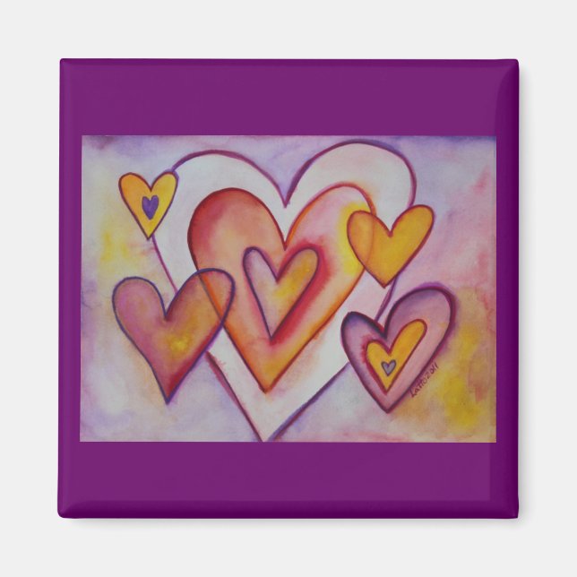 Imã Encaixando Corações de Amor Magnetos Personalizado (Frente)