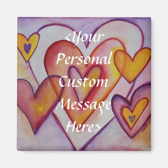 Imã Encaixando Corações Personalizados (Frente)