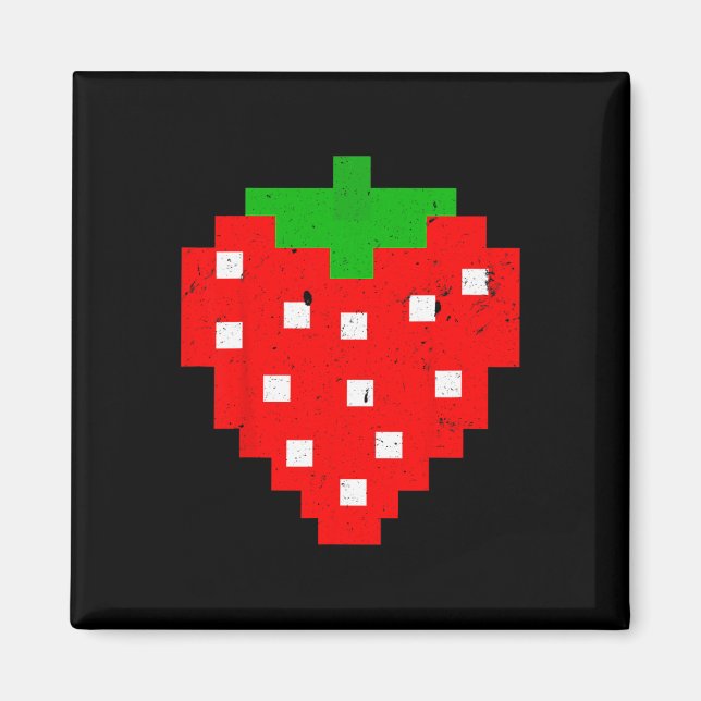 Imã Encantado de videogame de Pixel Strawberry dos ano (Frente)