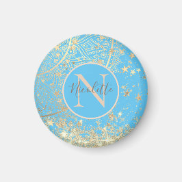 Imã Encantando Mandala com Monograma de Estrelas Doura