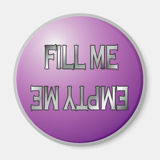 Imã Encha-me. Esvazie-me o íman da máquina de lavar lo (Frente)