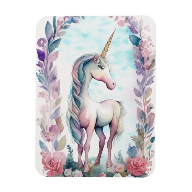 Ímã Enchanted Unicorn Watercolor Magnet (Vertical)