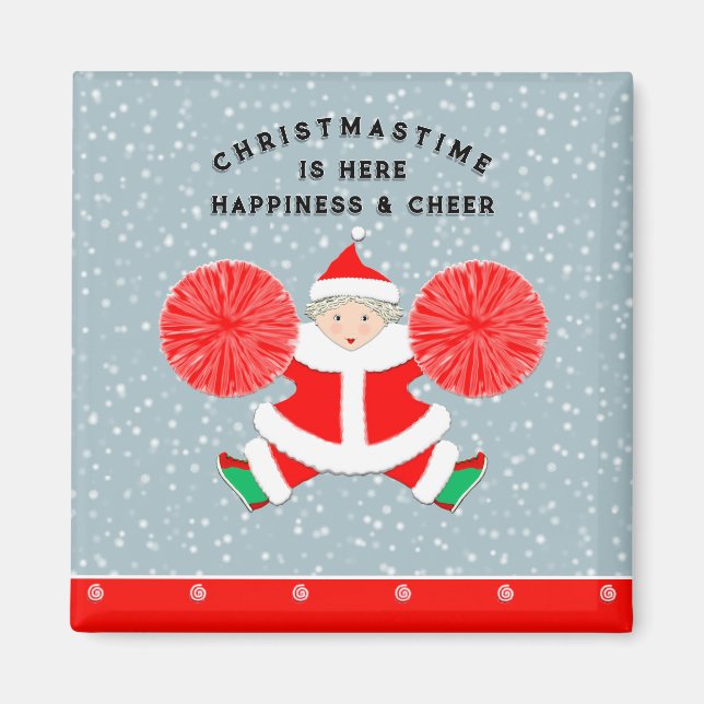 Imã Enchimento de Meia de Natal de Cheerleader (Frente)