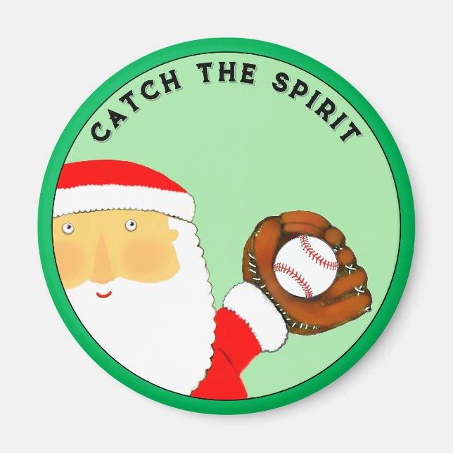 Imã Enchimentos de Meia de Natal de Beisebol (Frente)