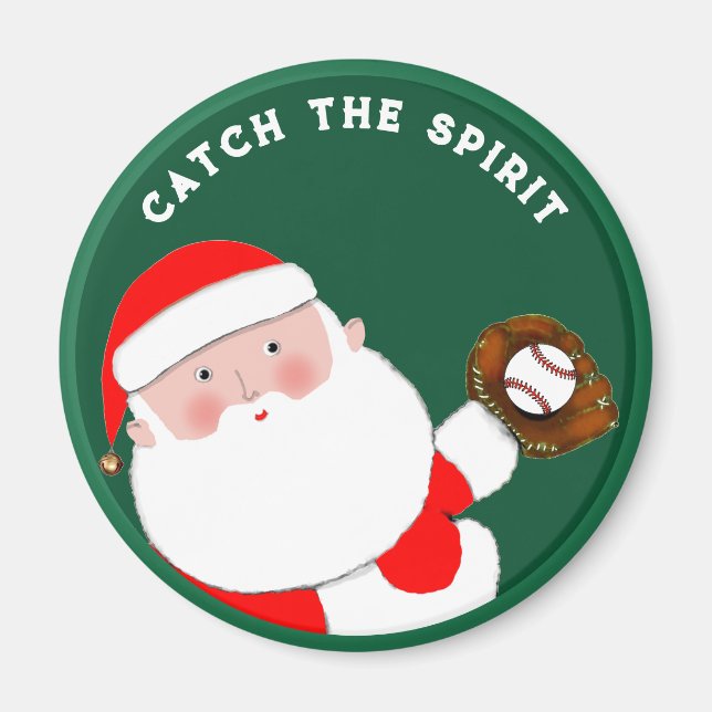 Imã Enchimentos de meia de Natal de beisebol (Frente)