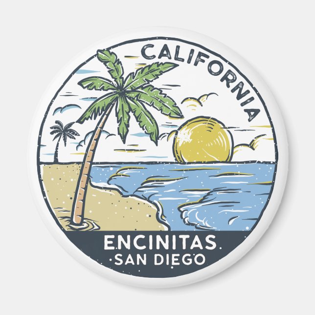 Imã Encinitas San Diego California Vintage (Frente)