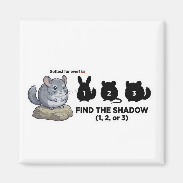 Imã Encontre a Sombra Chinchila Animal Busca Mundial p (Frente)