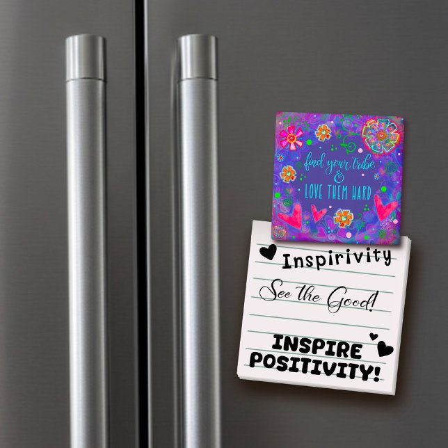 Imã Encontre a sua tribo divirta Amigos roxos corações (Criador carregado)