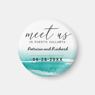 Imã Encontre-nos no Casamento de Destino Teal Save The