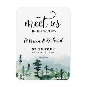Ímã Encontre-nos Nos Bosques Casamento ao Ar Livre Sal