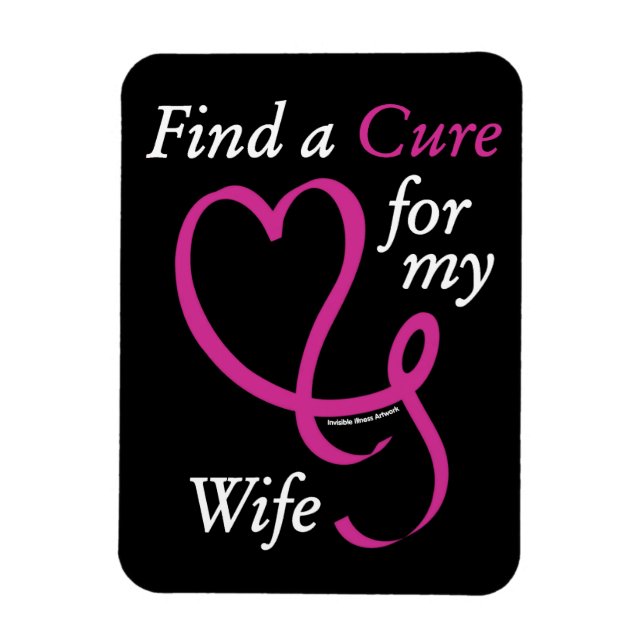 Ímã Encontre um Cancer de Cura/Coração/Esposa... (Vertical)