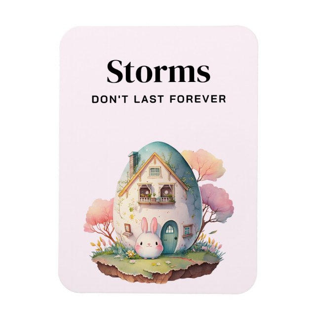 Ímã Encorajamento à pastel rosa e à casa de ovos (Vertical)