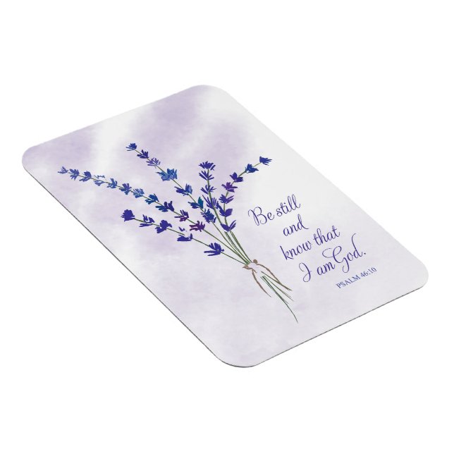 Ímã Encorajamento Cristão Lavanda com Escritura  (Lado Direito)