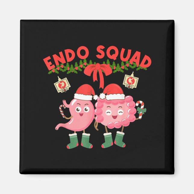 Imã Endo Squad Nurse Stomach Santa Hat Endoscopy Tech  (Frente)