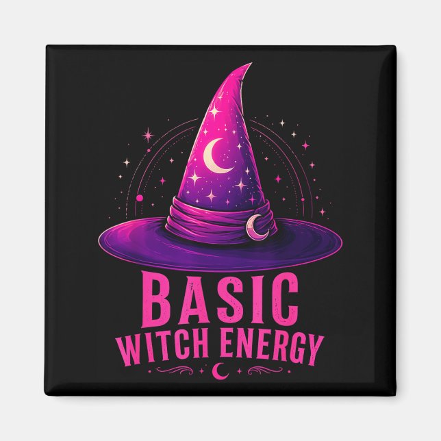 Imã Energia básica de bruxa design gráfico de hallowee (Frente)